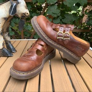 Doc Dr Martens Mary Jane slide on shoes Brown size 6 vintage size 7.5
